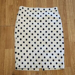 J Crew polka dot No 2 Pencil skirt sz 0